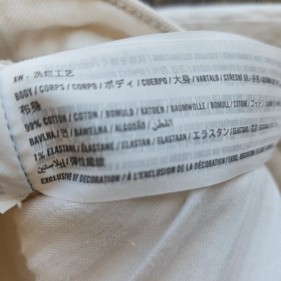 Abercrombie & Fitch The Dad Curve Love Crossover Overlap Jeans Button-Fly Ivory - Picture 9 of 10